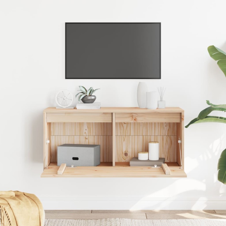 Armario de pared de madera maciza de pino 80x30x35