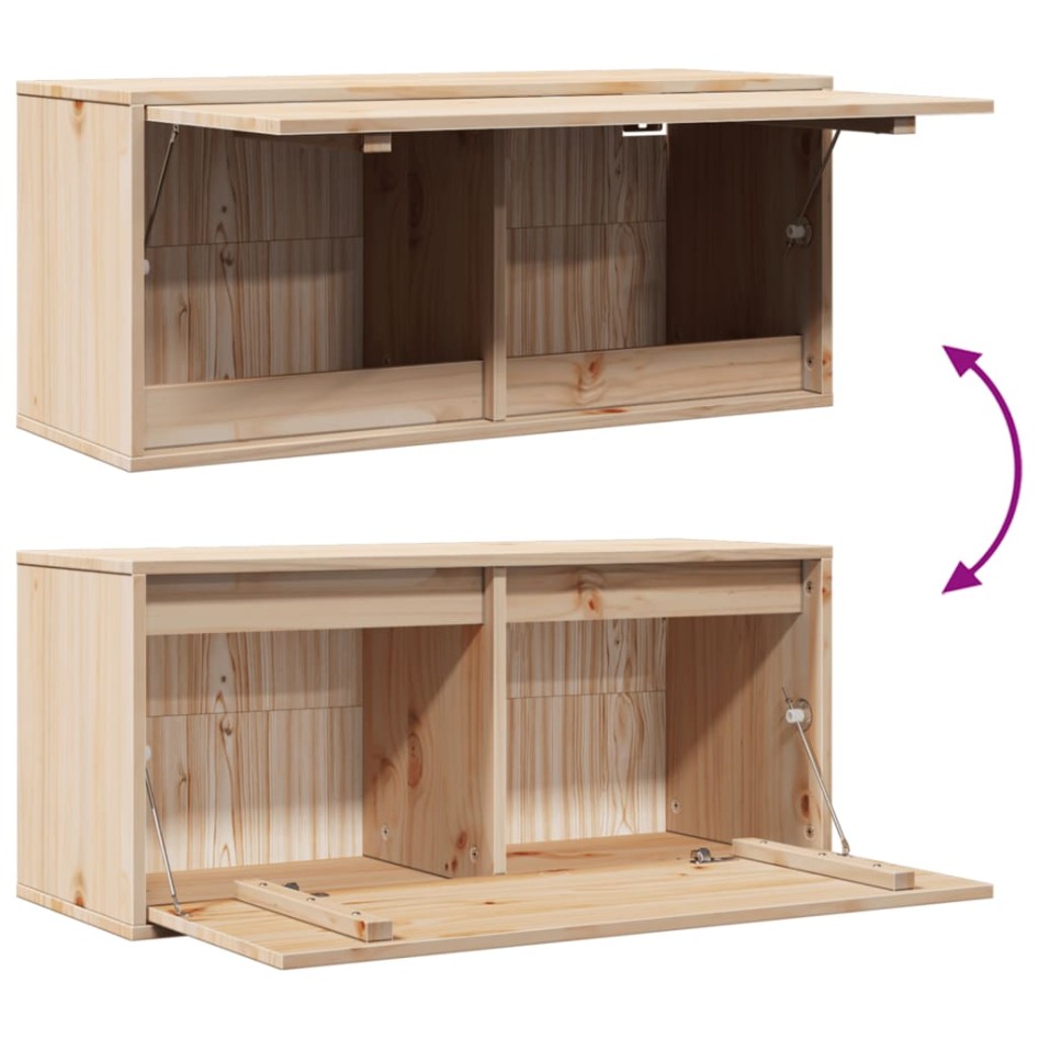 Armario de pared de madera maciza de pino 80x30x35