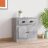 Aparador de madera contrachapada gris hormigón 70x35,5x67,5