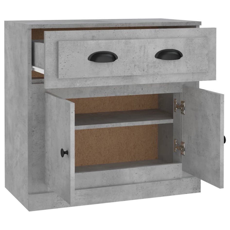 Aparador de madera contrachapada gris hormigón 70x35,5x67,5