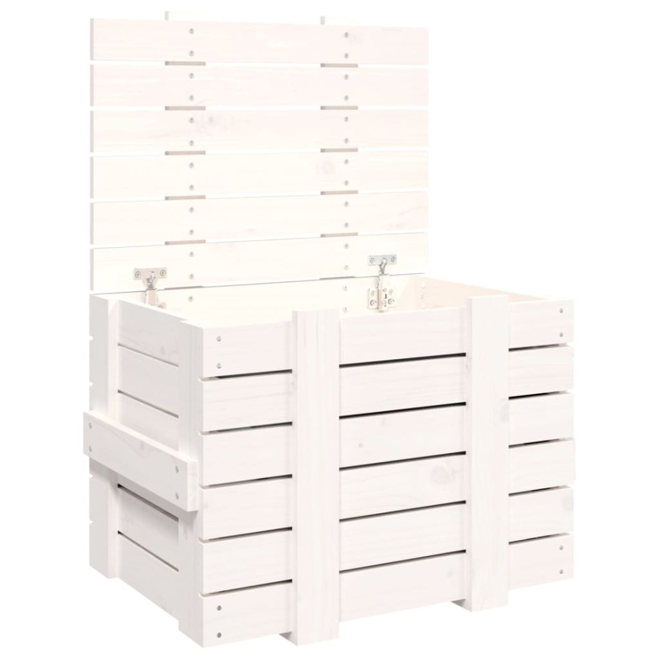 Caja de almacenaje madera maciza de pino blanca 58x40,5x42