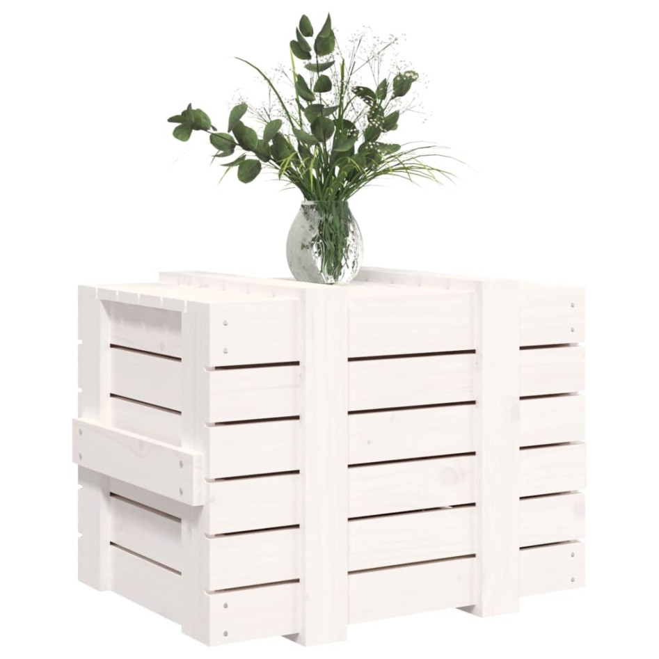 Caja de almacenaje madera maciza de pino blanca 58x40,5x42