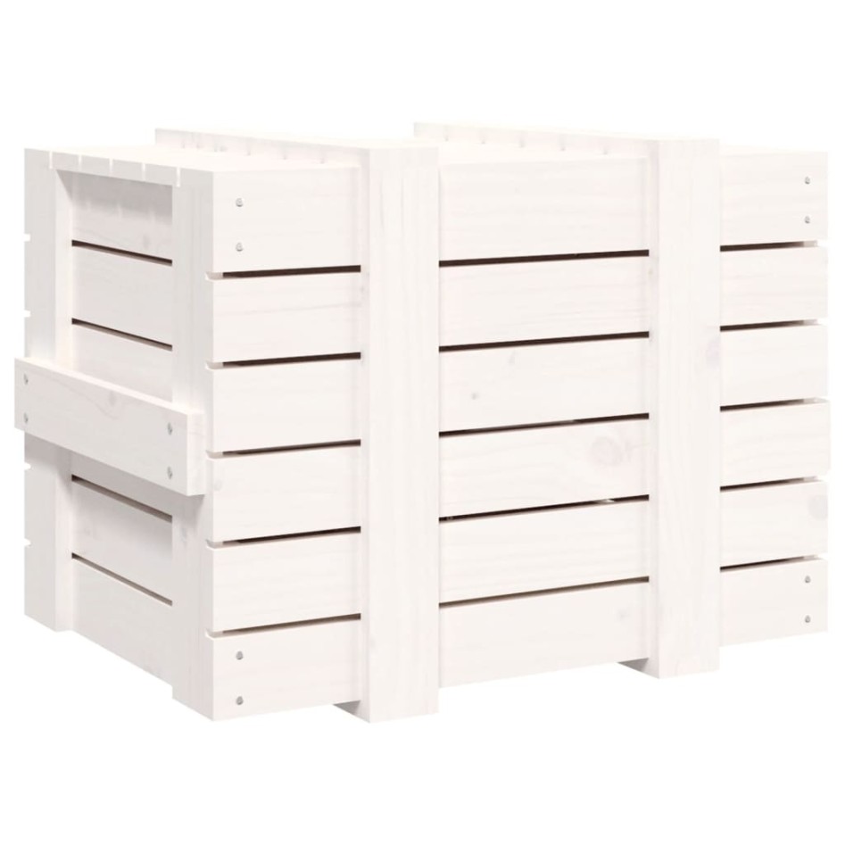 Caja de almacenaje madera maciza de pino blanca 58x40,5x42