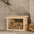 Leñero de madera maciza de pino 108x64,5x77