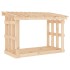 Leñero de madera maciza de pino 108x64,5x77