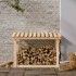 Leñero de madera maciza de pino 108x64,5x77