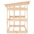 Leñero de madera maciza de pino 108x64,5x77