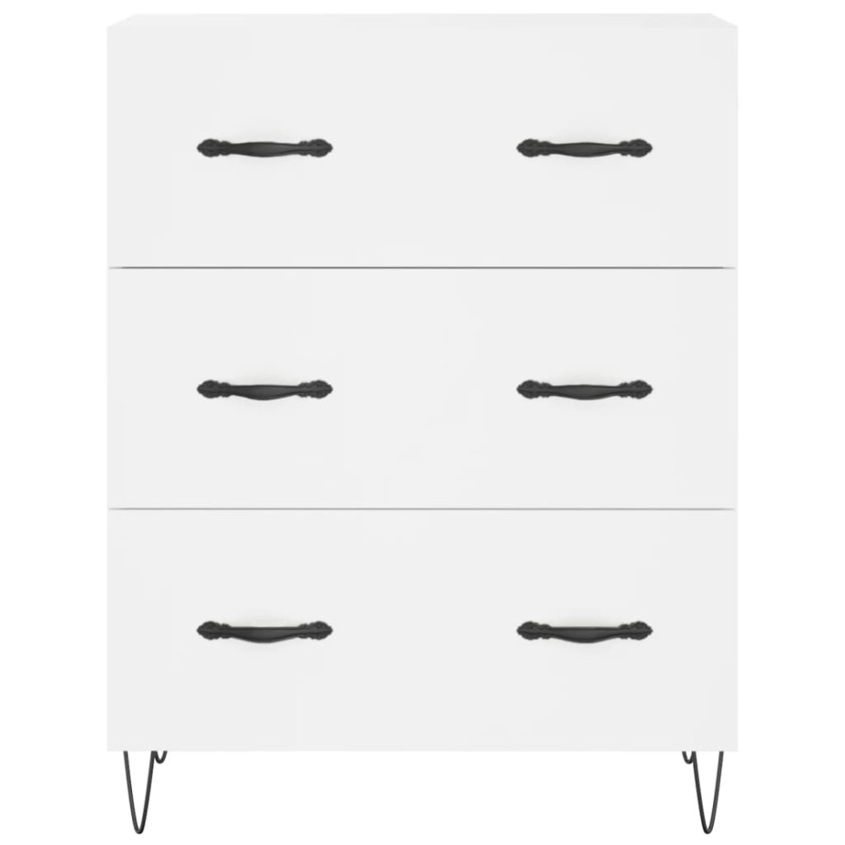 Aparador de madera de ingeniería blanco 69,5x34x90