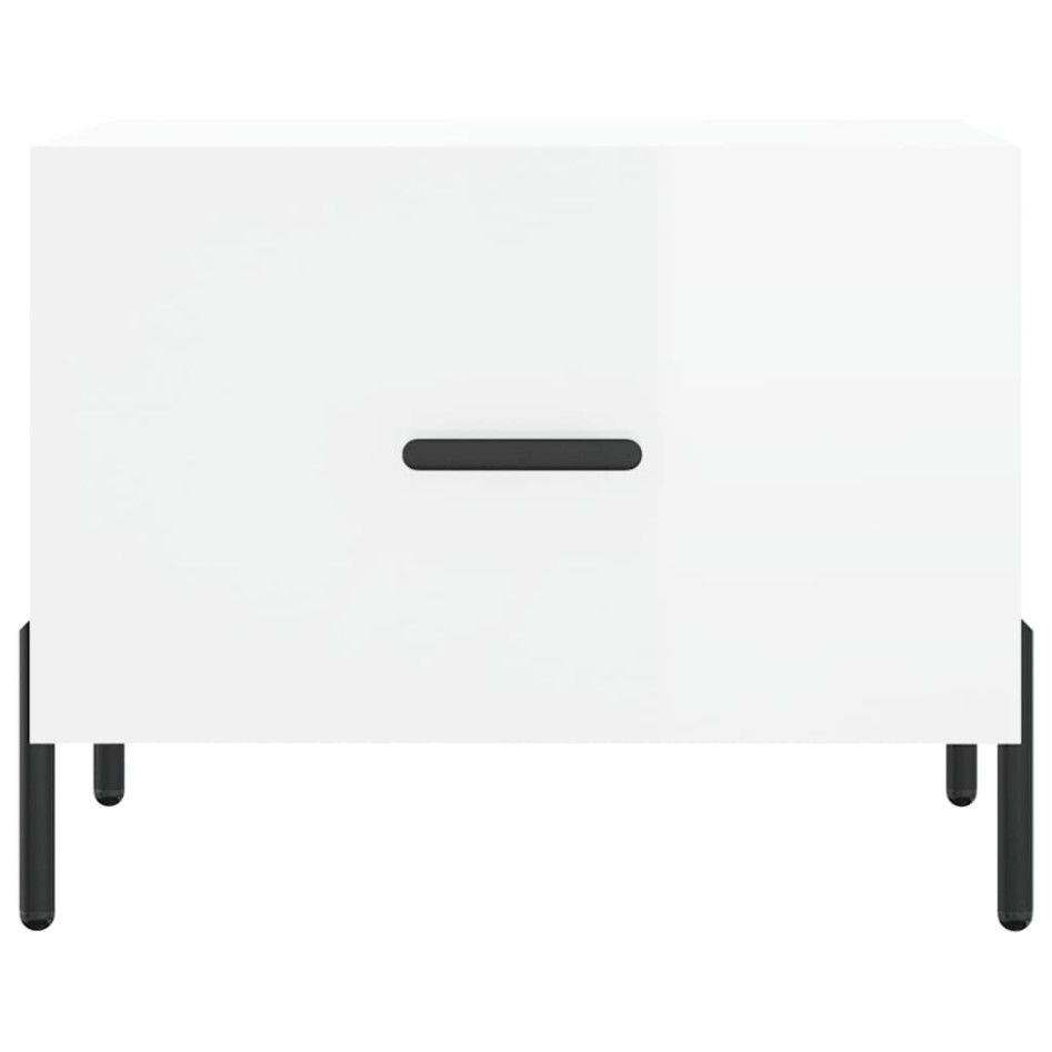 Mesa de centro 2 uds madera ingeniería blanco brillo