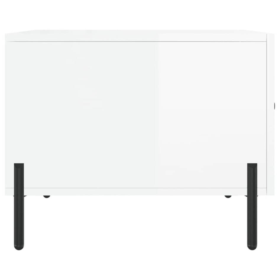 Mesa de centro 2 uds madera ingeniería blanco brillo