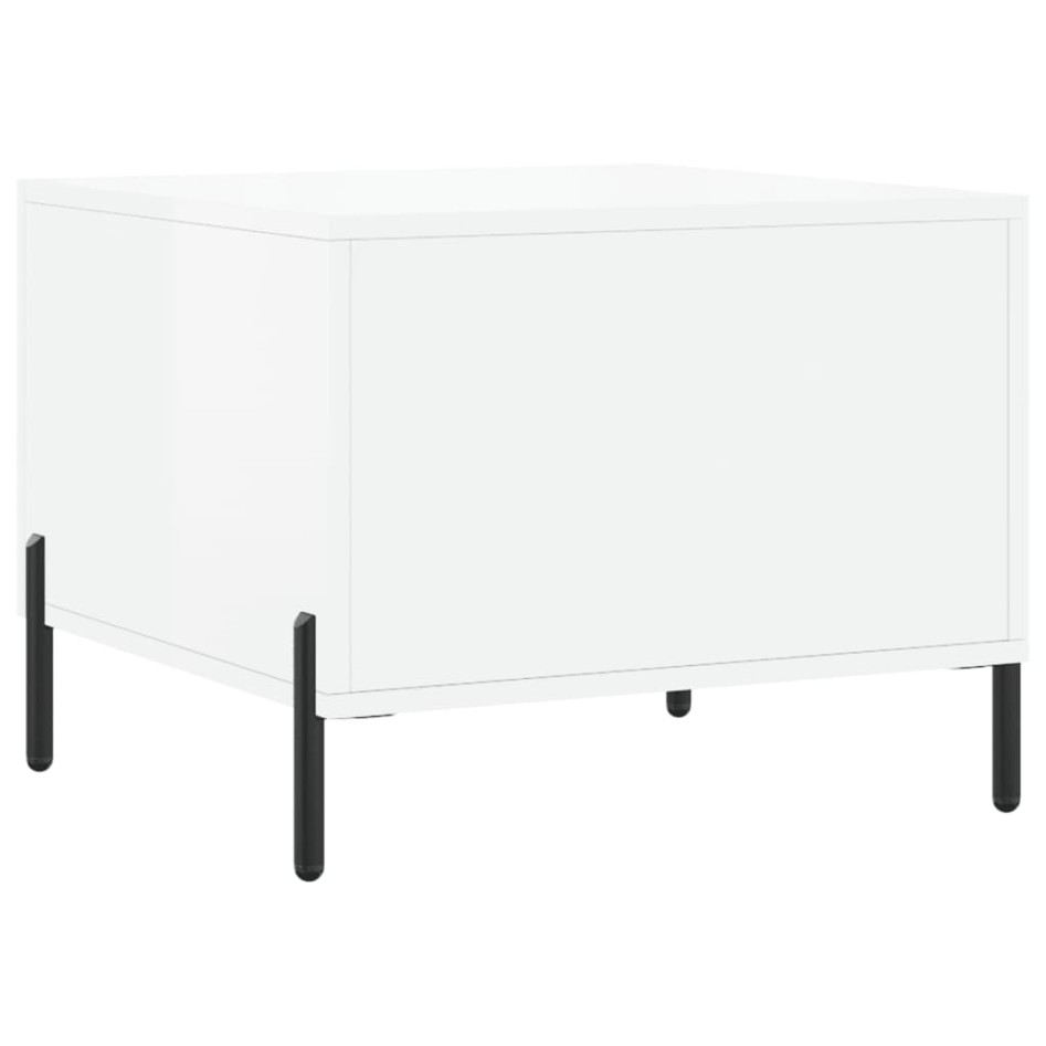 Mesa de centro 2 uds madera ingeniería blanco brillo