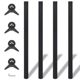 Patas de mesa ajustables en 4 alturas negro 1100