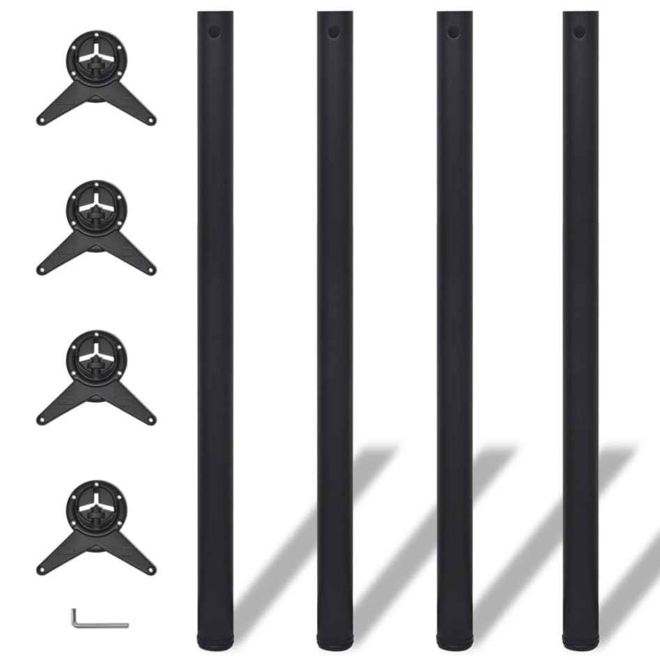 Patas de mesa ajustables en 4 alturas negro 1100