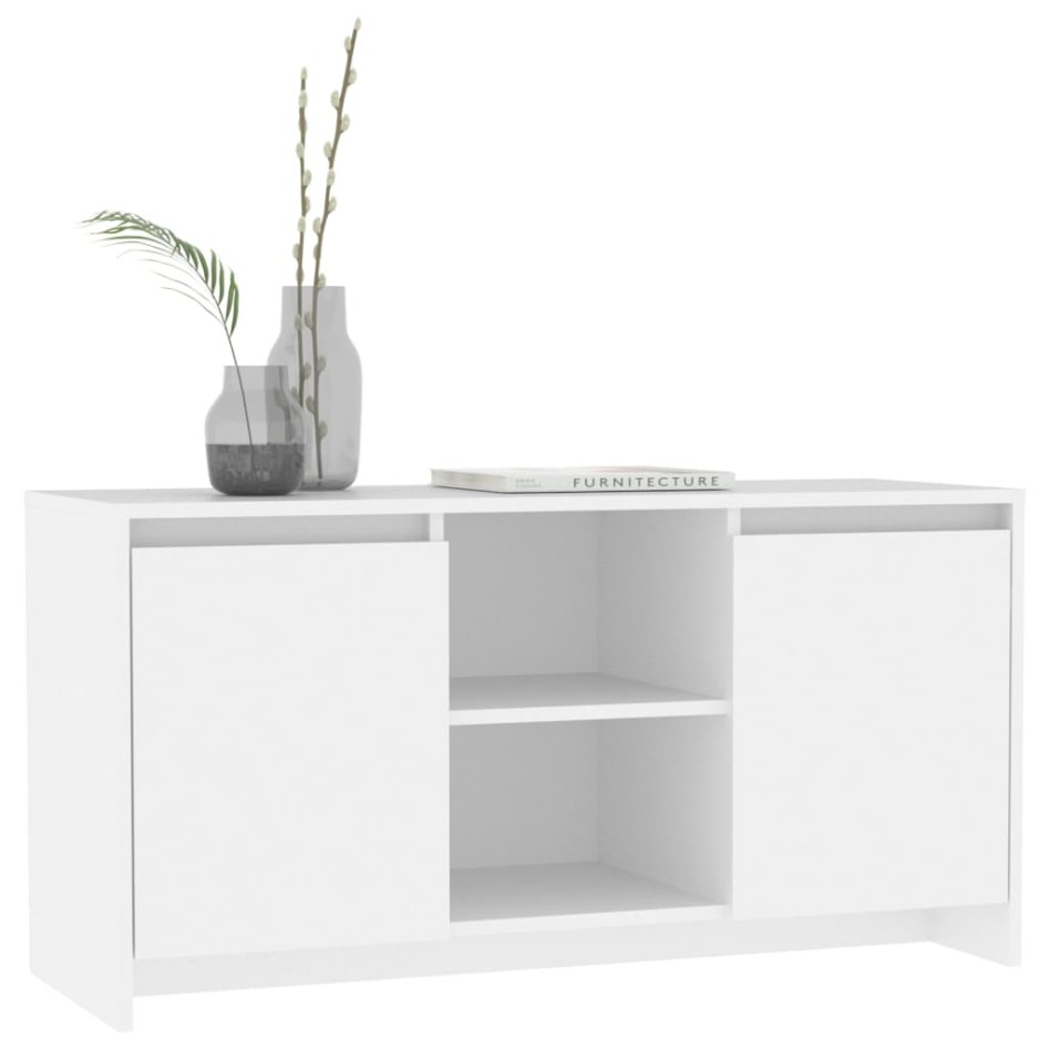 Mueble para TV madera contrachapada blanco 102x37,5x52,5