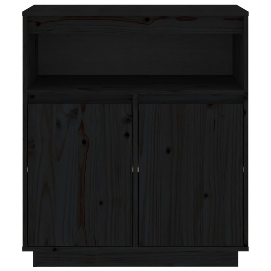 Aparador de madera maciza de pino negro 70x34x80