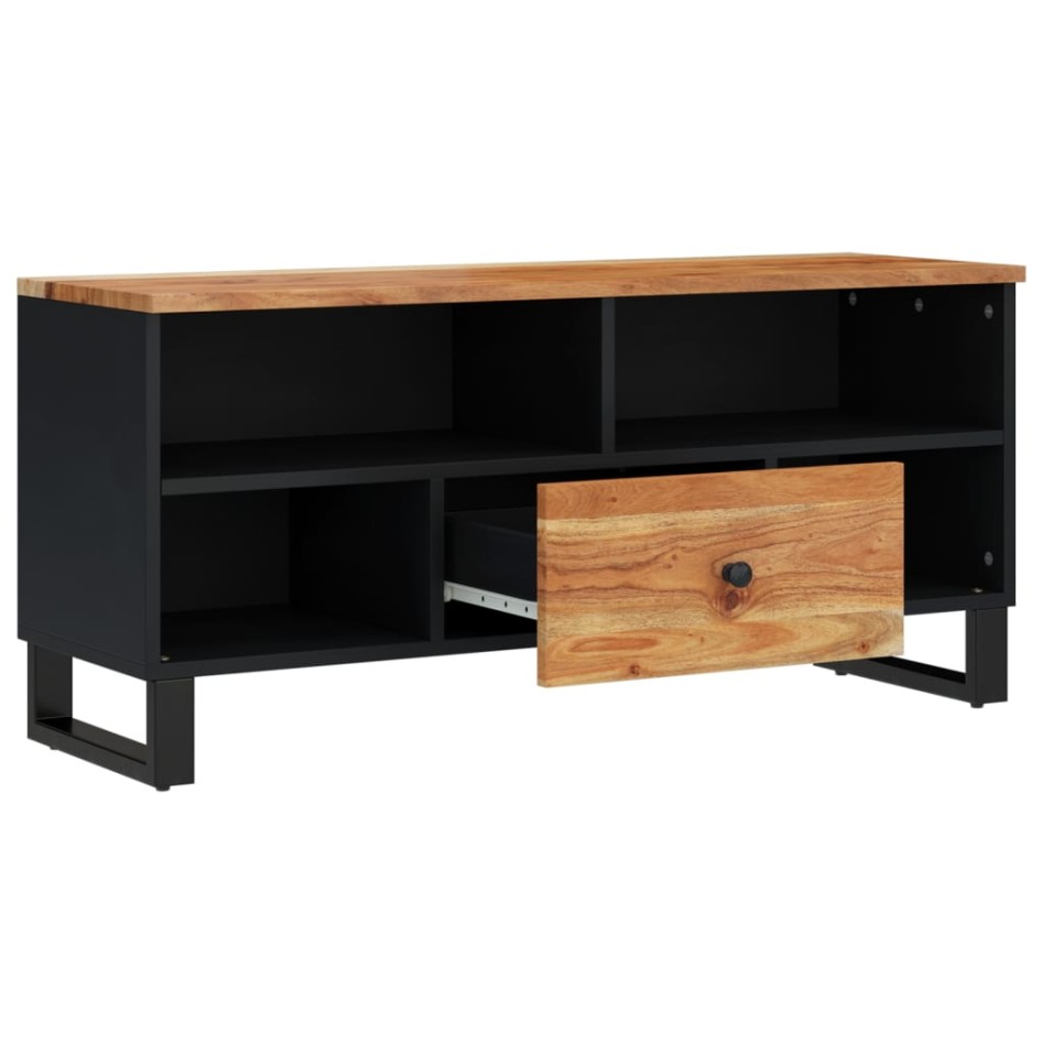 Mueble de TV madera acacia y madera contrachapada 100x33x46