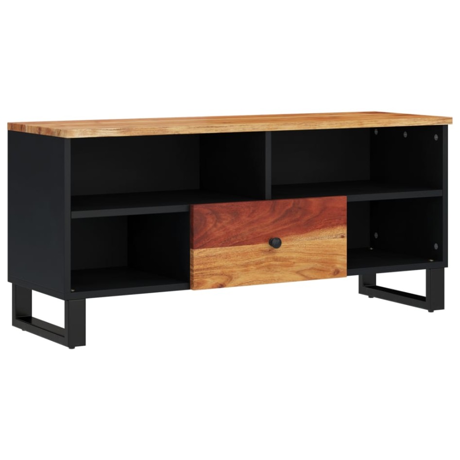 Mueble de TV madera acacia y madera contrachapada 100x33x46