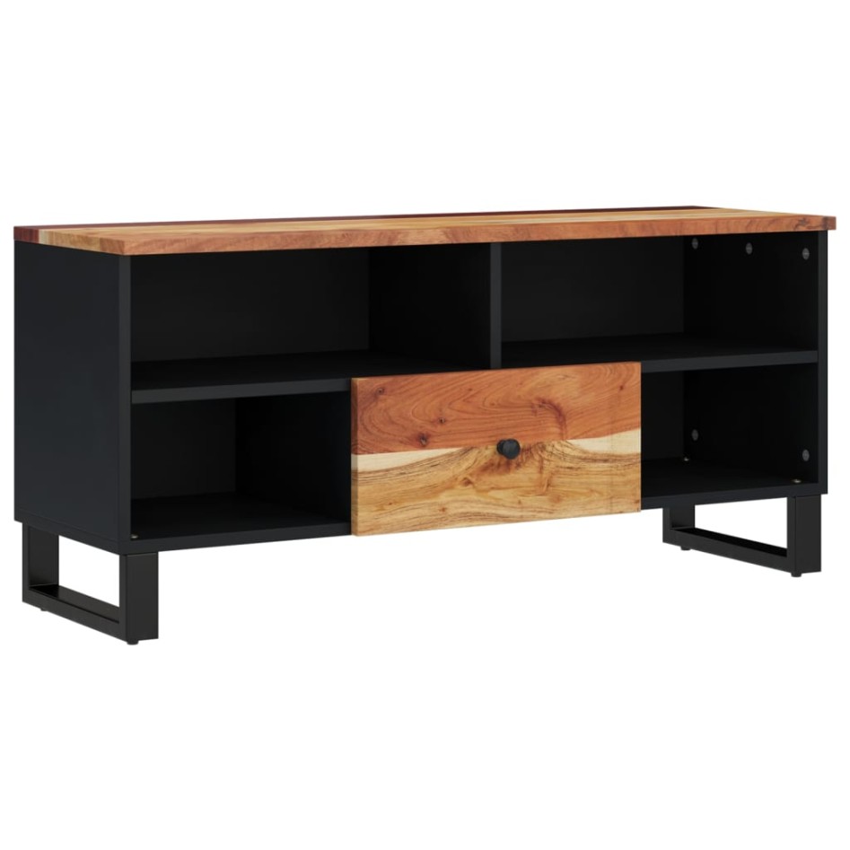 Mueble de TV madera acacia y madera contrachapada 100x33x46