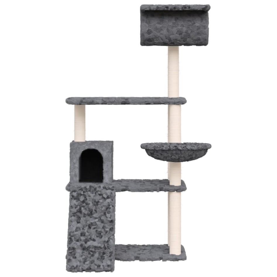 Rascador para gatos con postes de sisal gris oscuro 131