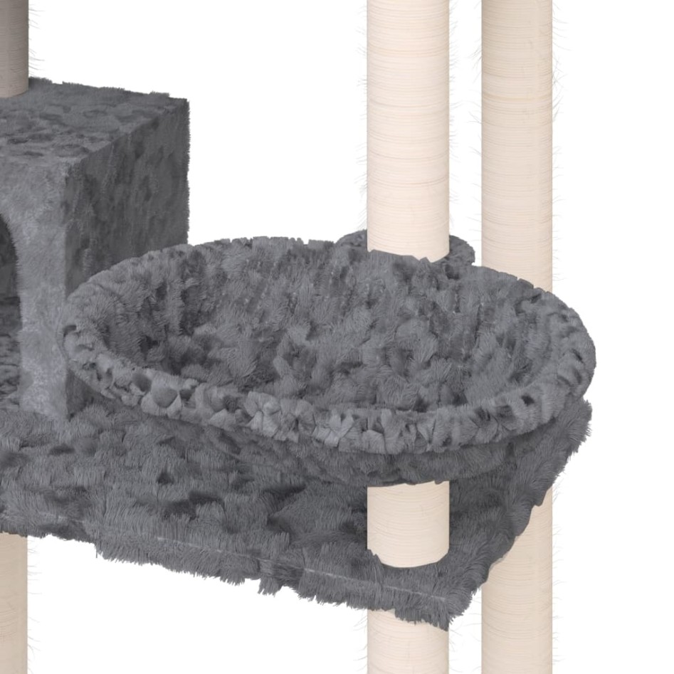 Rascador para gatos con postes de sisal gris oscuro 131