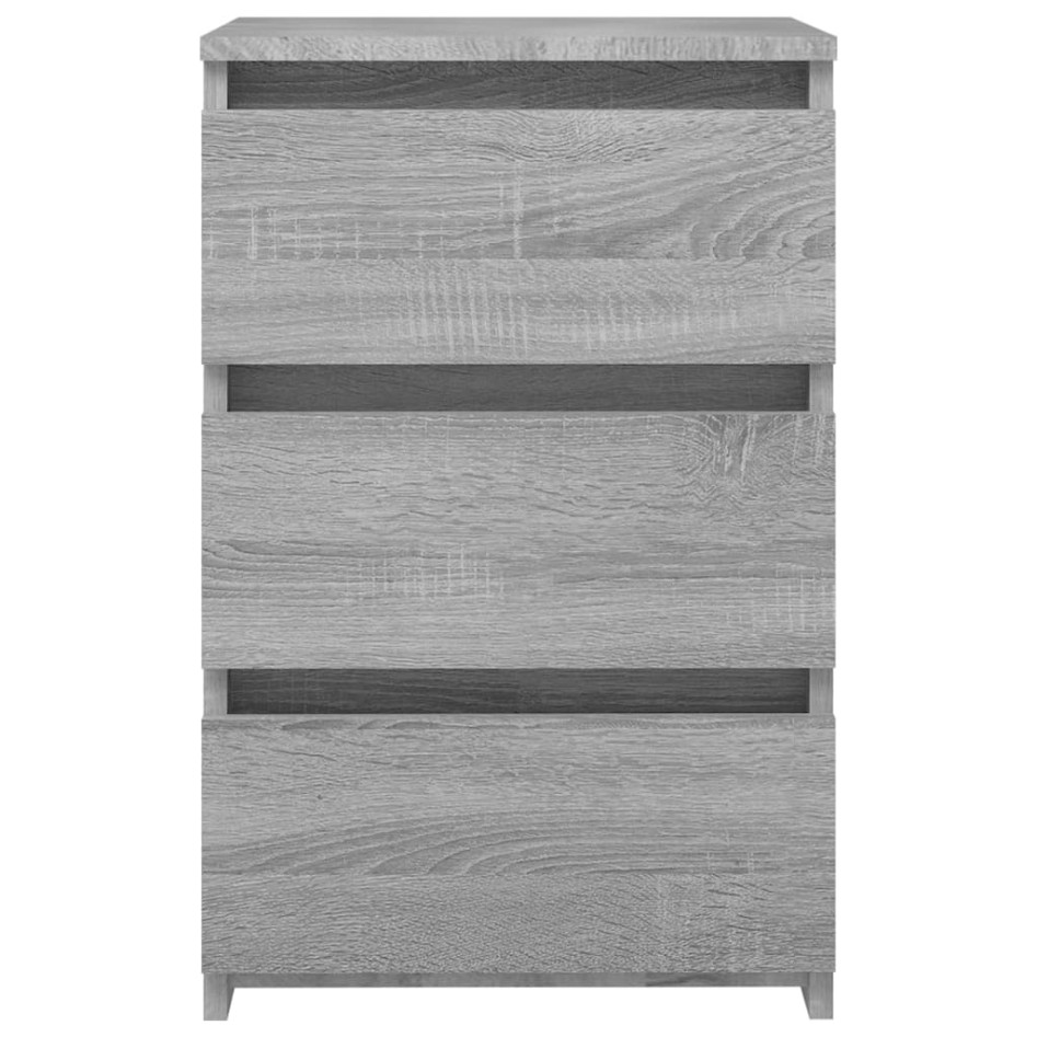 Mesita de noche madera contrachapada gris Sonoma 40x35x62,5