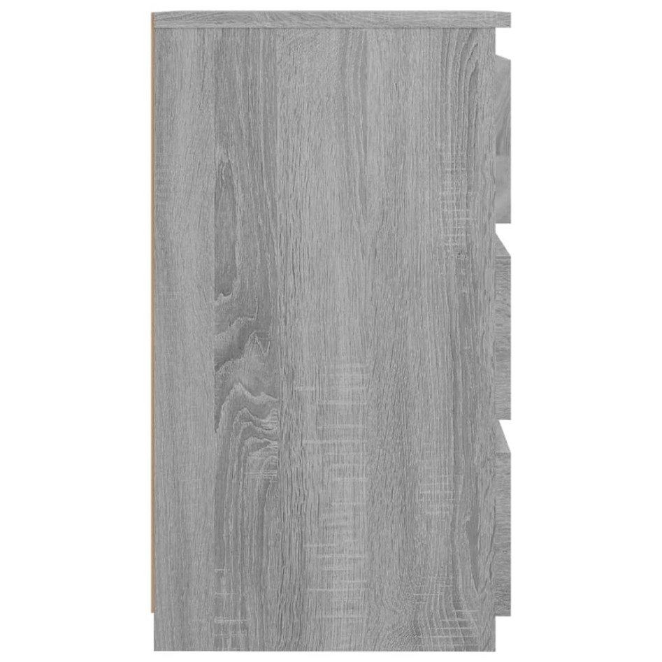 Mesita de noche madera contrachapada gris Sonoma 40x35x62,5