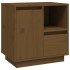 Mesita de noche madera maciza de pino marrón miel 50x34x50