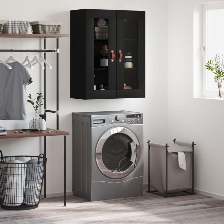 Armario de pared negro 69,5x34x90