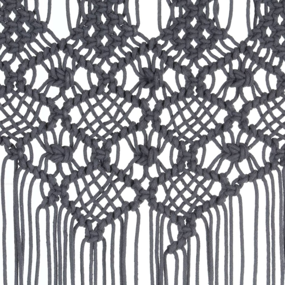 Cortina de macramé algodón gris antracita 140x240