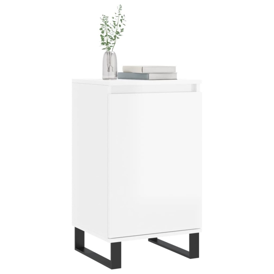 Aparadores 2 uds madera de ingeniería blanco brillo 40x35x70