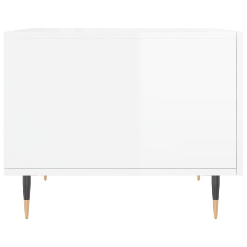 Mesa de centro 2 uds madera ingeniería blanco brillo