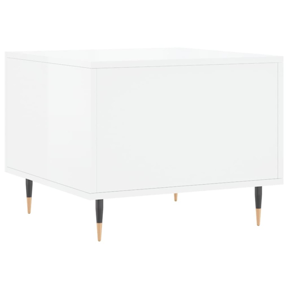 Mesa de centro 2 uds madera ingeniería blanco brillo