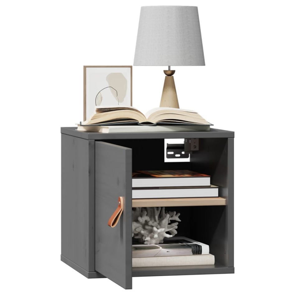 Armarios de pared 2 uds madera maciza pino gris 31,5x30x30