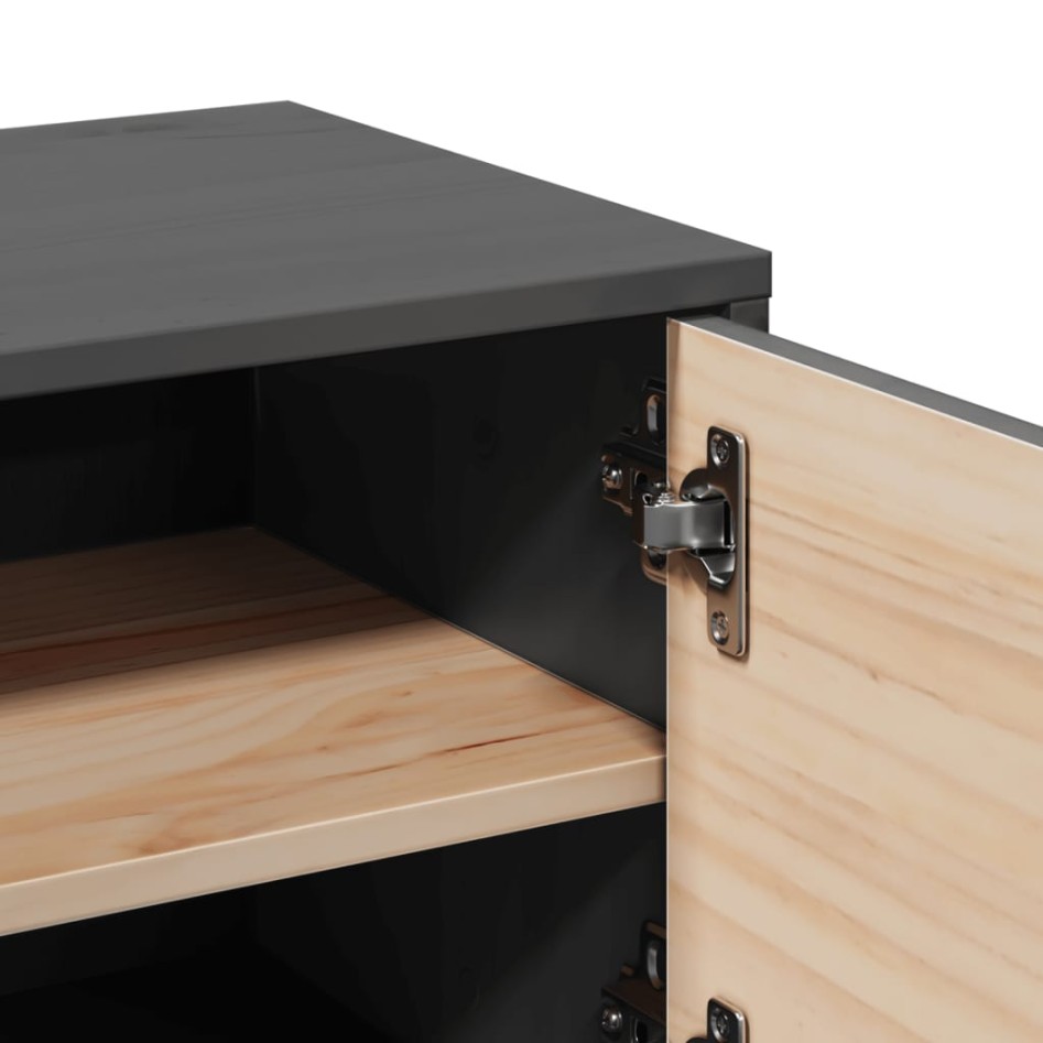 Armarios de pared 2 uds madera maciza pino gris 31,5x30x30