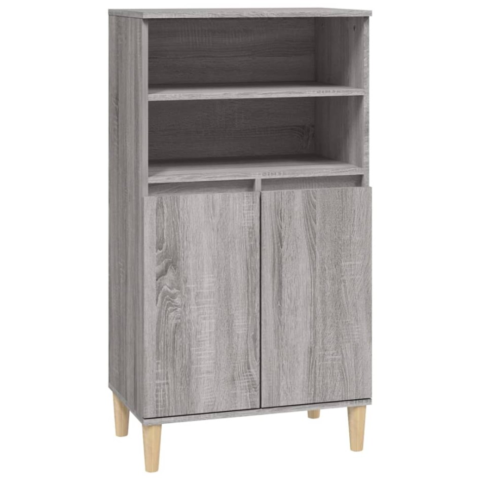 Aparador alto de madera contrachapada gris Sonoma 60x36x110