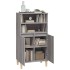 Aparador alto de madera contrachapada gris Sonoma 60x36x110