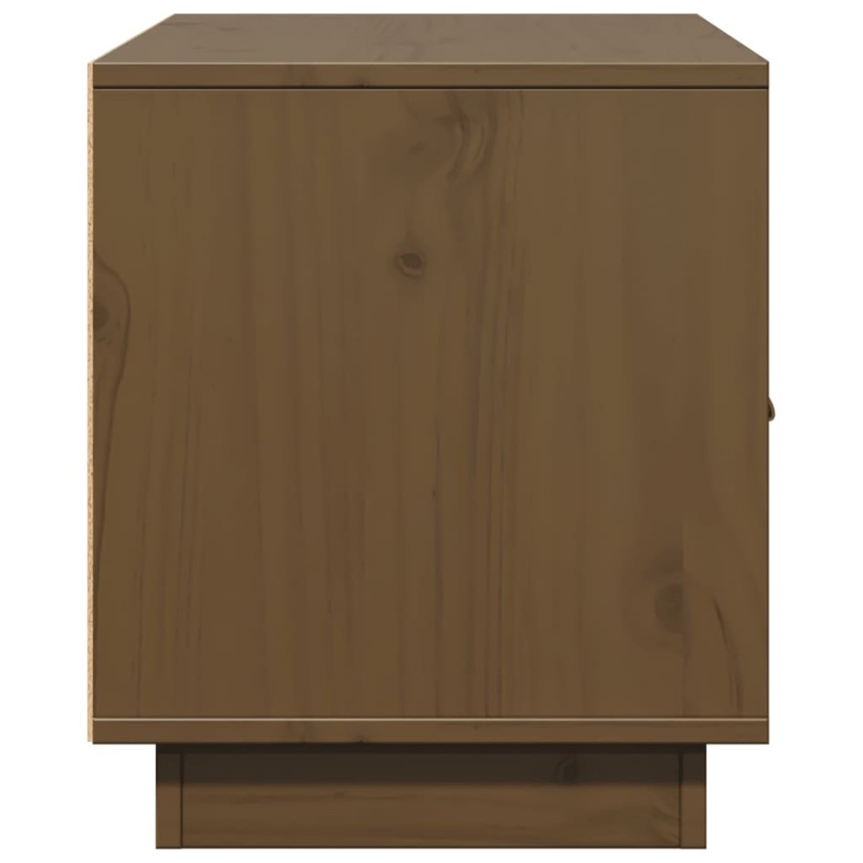 Mueble de TV madera maciza de pino marrón miel 80x34x40