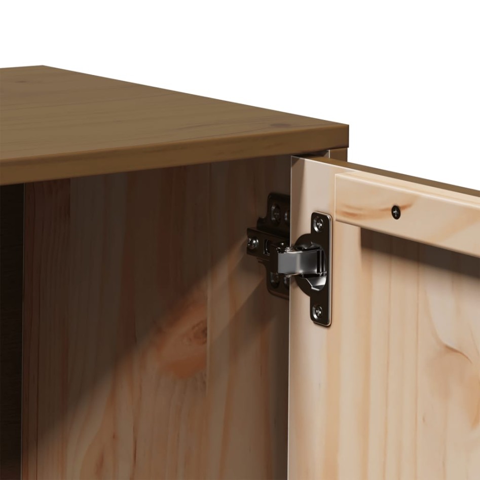 Mueble de TV madera maciza de pino marrón miel 80x34x40