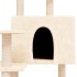 Rascador para gatos con postes de sisal crema 153