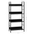 Estantería de 4 niveles madera ingeniería negro