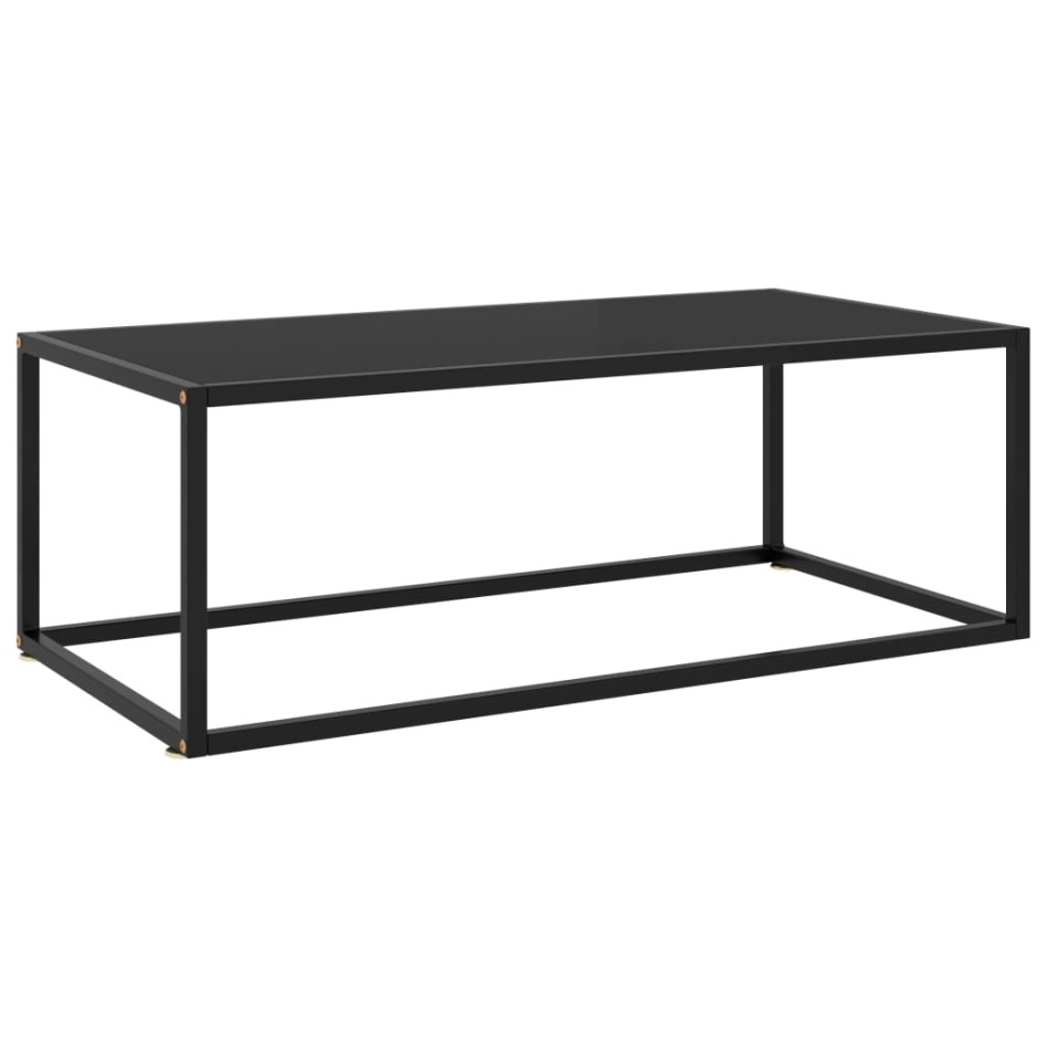Mesa de centro negra con vidrio negro 100x50x35