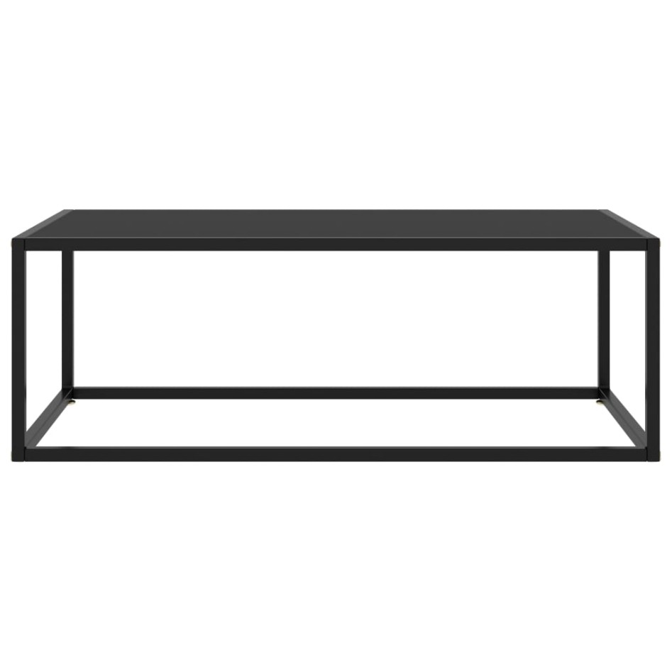 Mesa de centro negra con vidrio negro 100x50x35
