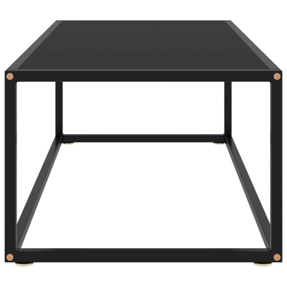Mesa de centro negra con vidrio negro 100x50x35
