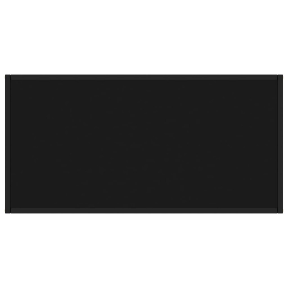 Mesa de centro negra con vidrio negro 100x50x35