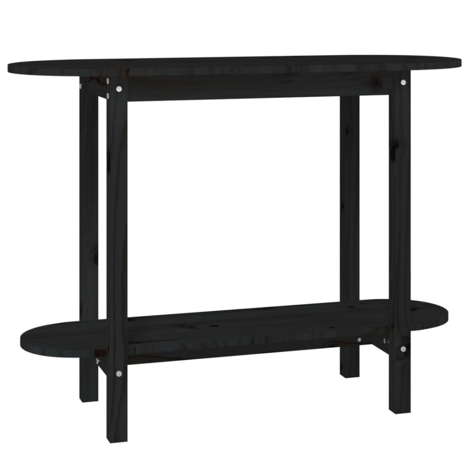 Mesa consola madera maciza de pino negro 110x40x80