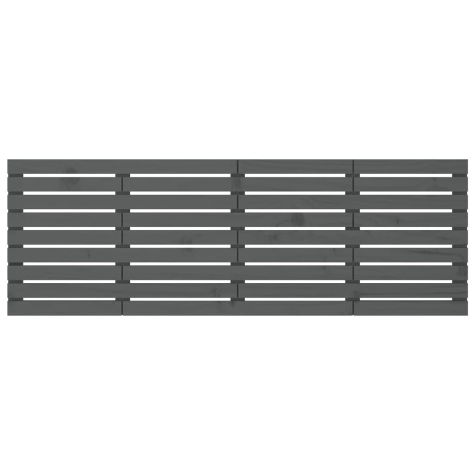 Cabecero de cama de pared madera maciza pino gris 206x3x63