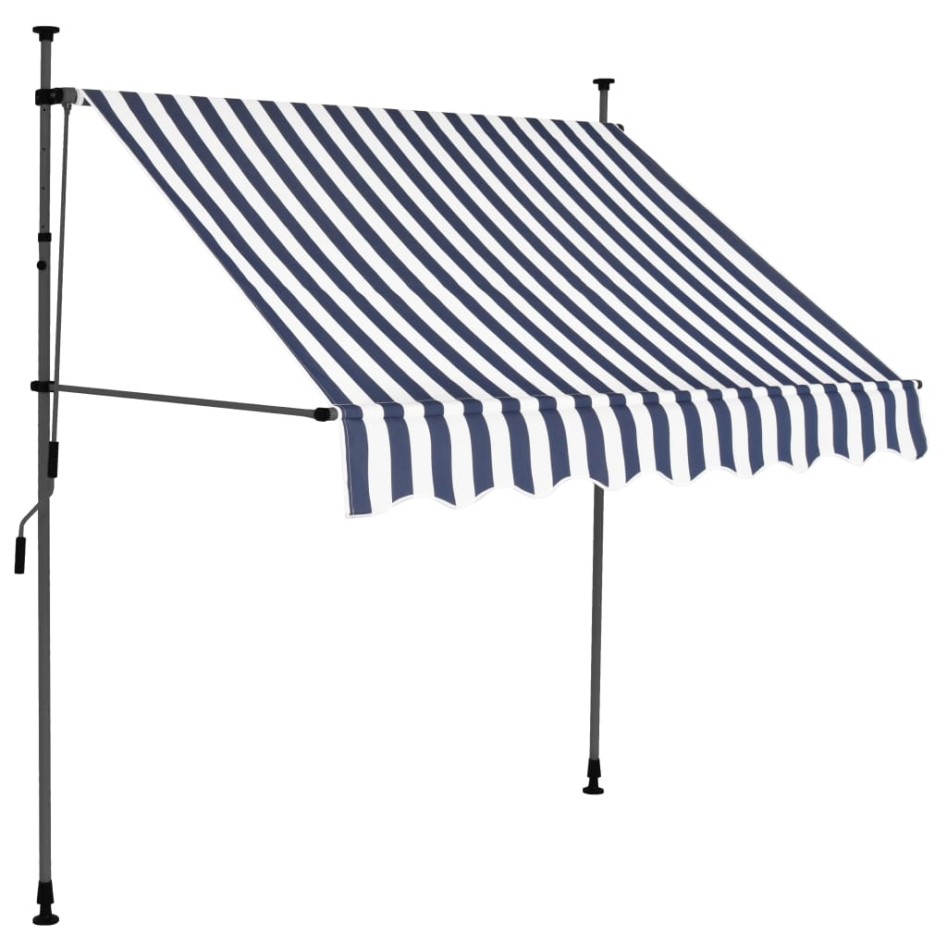 Toldo manual retráctil con LED azul y blanco 200