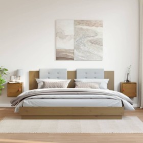 Armarios de pared 2 uds madera pino marrón miel 31,5x30x30