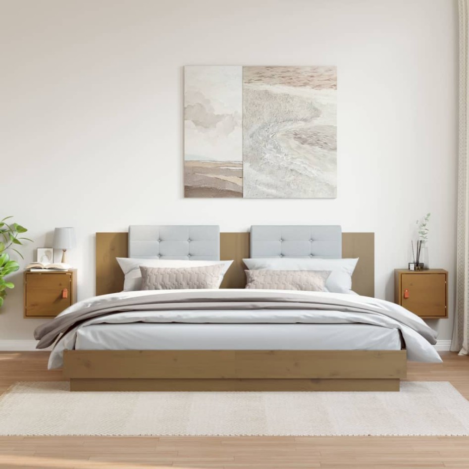 Armarios de pared 2 uds madera pino marrón miel 31,5x30x30