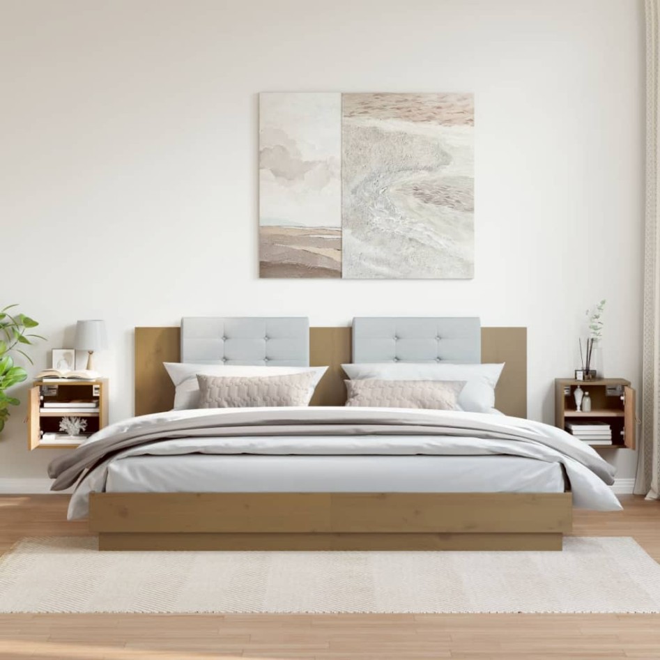 Armarios de pared 2 uds madera pino marrón miel 31,5x30x30